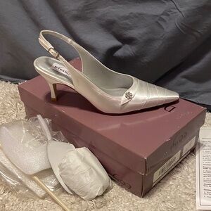 Elegant White Slingback Heels